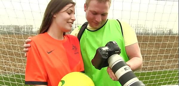  Teen female footballer fucks photographer